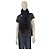 Sciarpa lunga plissettata trasparente blu navy e nera di Issey Miyake con frange - vista 12