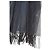 Sciarpa lunga plissettata trasparente blu navy e nera di Issey Miyake con frange - vista 6