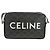 Céline Celine Logo Messenger Bag Triomphe aus beschichtetem Canvas Medium Schwarz