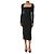Ganni Schwarzes Rippenstrick-Midi-Kleid - Größe S