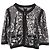 Timeless Chaqueta sin cuello de lentejuelas Coco Mark de CHANEL Negro