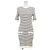 Timeless Chanel P74153 Wollmischung Kleid Weiß Roh Marineblau