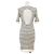 Timeless Chanel P74153 Wollmischung Kleid Weiß Roh Marineblau - Ansicht 7