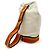 Hermès Cavalier Canvas Schultertasche Beige Orange Gelb Marineblau - Ansicht 2