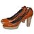Décolleté Tod's con plateau in vernice marrone