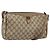 Bolsa Sherry Line GG Supreme Web da GUCCI em PVC bege e dourado 89 02 017 Auth 169674