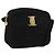 Bolsa de Ombro Vala em Camurça Preta e Dourada Auth BA10372 da Salvatore Ferragamo Preto Dourado