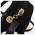 Bolsa de Ombro Vala em Camurça Preta e Dourada Auth BA10372 da Salvatore Ferragamo Preto Dourado - vista 15