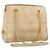 PRADA Ketten-Schultertasche Wildleder Beige Gold Auth 169631 Golden