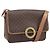 Céline Borsa a spalla circolare in tela Macadam CELINE in pelle PVC marrone oro Auth 171041 D'oro