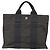 Hermès HERMES Handtasche Her Line PM Canvas Grau Auth 172046 Braun - Ansicht 3