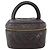 CHANEL Borsa Vanity Matelassé in Pelle di Agnello Marrone Scuro Oro CC Auth 170916 D'oro - vista 2