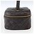 CHANEL Borsa Vanity Matelassé in Pelle di Agnello Marrone Scuro Oro CC Auth 170916 D'oro - vista 5