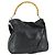 Borsa a Spalla in Pelle Gucci Bamboo 2way Nera Oro Auth ep13051 Nero D'oro