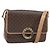 Céline Borsa a spalla circolare in tela Macadam CELINE in pelle PVC marrone oro Auth 169869 D'oro