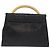 Bolso de mano FENDI de cuero negro y dorado Auth 169891 - vista 2