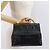 Bolso de mano FENDI de cuero negro y dorado Auth 169891 - vista 23