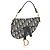 Mini Saddle Bag in Tela Obliqua Blu Marino Christian Dior