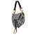 Mini Saddle Bag in Tela Obliqua Blu Marino Christian Dior - vista 3