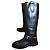 Nuevas botas altas de cuero negro Moschino con logo dorado talla 42 EU