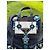 Prada black nylon backpack adorned with blue and white details - view 3