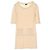 Timeless Vestido de algodón con botón Coco Mark de Chanel Beige Crudo