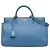 Borsa cabas Rive Gauche in pelle di vitello grana blu Saint Laurent