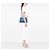 Borsa cabas Rive Gauche in pelle di vitello grana blu Saint Laurent - vista 10