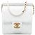 Chanel Bianco Piccola Borsa Trapuntata in Agnello Chic Perle