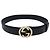 CEINTURE GUCCI BOUCLE GG ENTRELACE 370543 T75 EN CUIR MONOGRAMME NOIR BELT