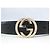 CEINTURE GUCCI BOUCLE GG ENTRELACE 370543 T75 EN CUIR MONOGRAMME NOIR BELT - vue 5
