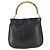 Borsa a mano in pelle nera e oro GUCCI Bamboo Auth 170494 Nero D'oro - vista 13