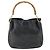 Borsa a mano in pelle nera e oro GUCCI Bamboo Auth 170494 Nero D'oro - vista 2