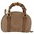 Borsa a mano in nylon Gucci Bamboo 2 vie marrone argento 039 1705 0701 Auth bs33342 - vista 2