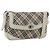 Borsa a spalla Burberry Nova Check in tela pelle beige bianco argento autentica 170957