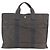 Hermès HERMES Handtasche Her Line Tote MM aus Canvas Grau Silber Authentisch 171988 Braun - Ansicht 2