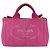Borsa tote convertibile in tela Canapa piccola di Prada Rosa
