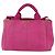 Borsa tote convertibile in tela Canapa piccola di Prada Rosa - vista 2