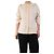 Autre Marque Top de seda rayado crema - talla UK 12 Crudo