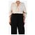 Autre Marque Top de seda rayado crema - talla UK 12 Crudo - vista 2