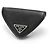 Prada Triangle Coin Case in Black Saffiano Leather