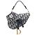 Saddle Borsa a sella in tela micro obliqua blu Dior Blu navy