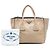 Double Borsa Prada in vitello lucido marrone con doppio manico e tasche gemelle Beige - vista 7
