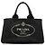 Borsa a tracolla in tela nera Canapa con logo Prada Nero