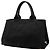 Borsa a tracolla in tela nera Canapa con logo Prada Nero - vista 2