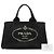Borsa a tracolla in tela nera Canapa con logo Prada Nero - vista 7