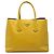 Prada Borsa doppia media in pelle Saffiano gialla Giallo