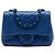 Chanel Mini Blu Quadrato Trapuntato Caviar CC Incognito Flap Singolo