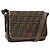 Sac à bandoulière en toile Zucca FENDI Noir Marron Auth ka2348