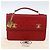 CHANEL Matelassé 23 Bolsa de Cadena Doble con Cierre de Cordero Rojo CC Auth 166468SAM Roja Dorado - vista 12